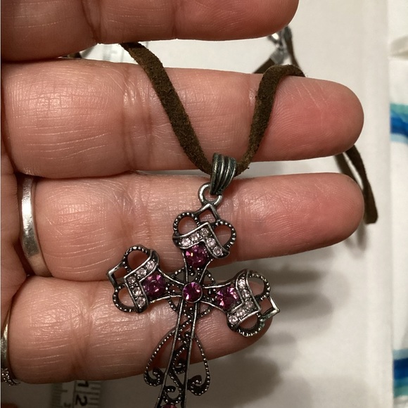 EUC set of two‎ cross necklaces with cords - #176 - Picture 11 of 13